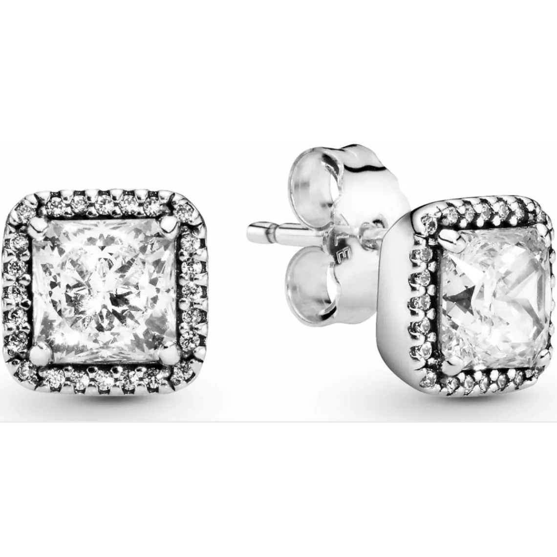 Pandora Clous d'Oreilles Signature Halo Scintillant Carrés | Femme Boucles D'Oreilles