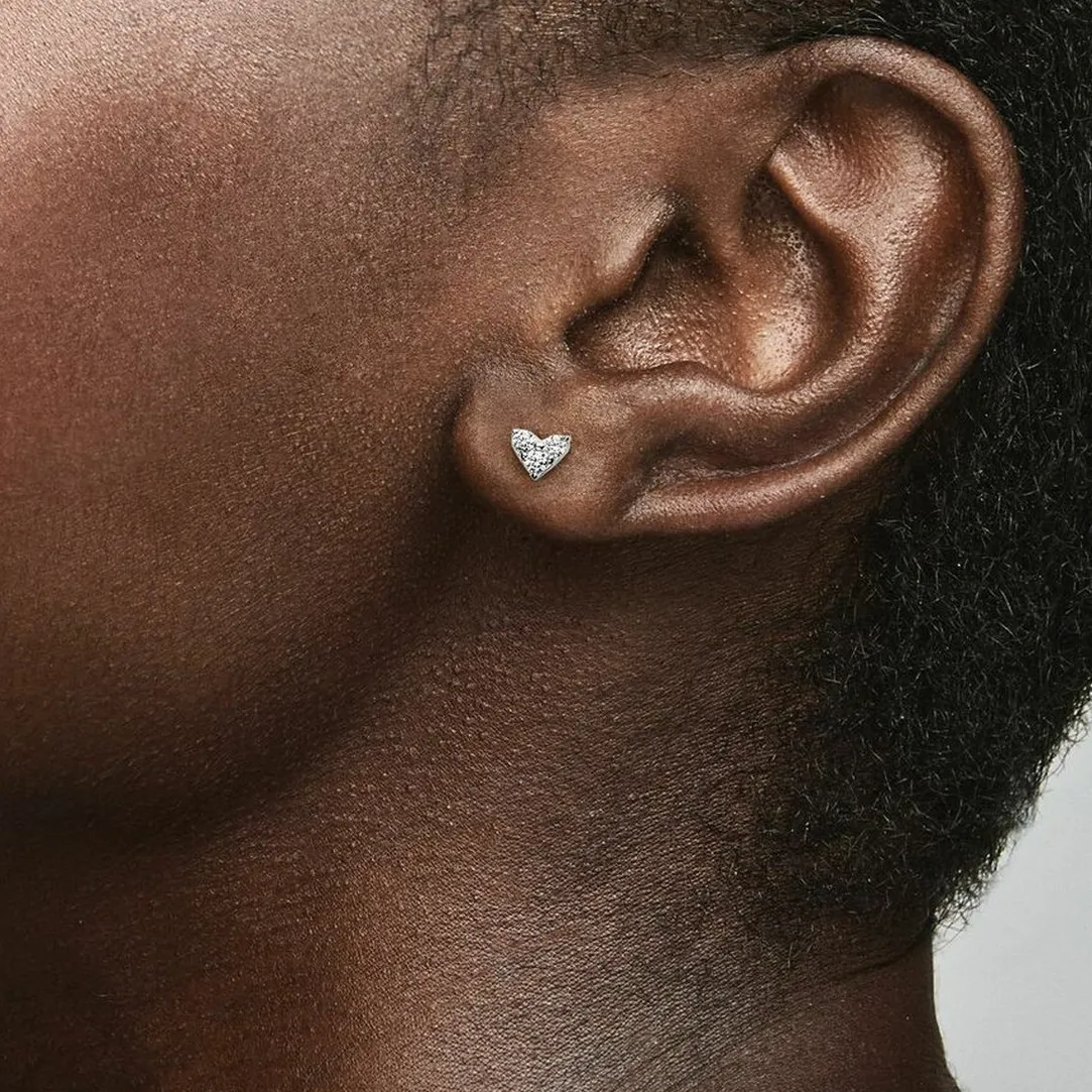 Pandora Clous d’Oreilles Timeless - Cœur Trois Pierres en Argent 925/1000 | Femme Boucles D'Oreilles