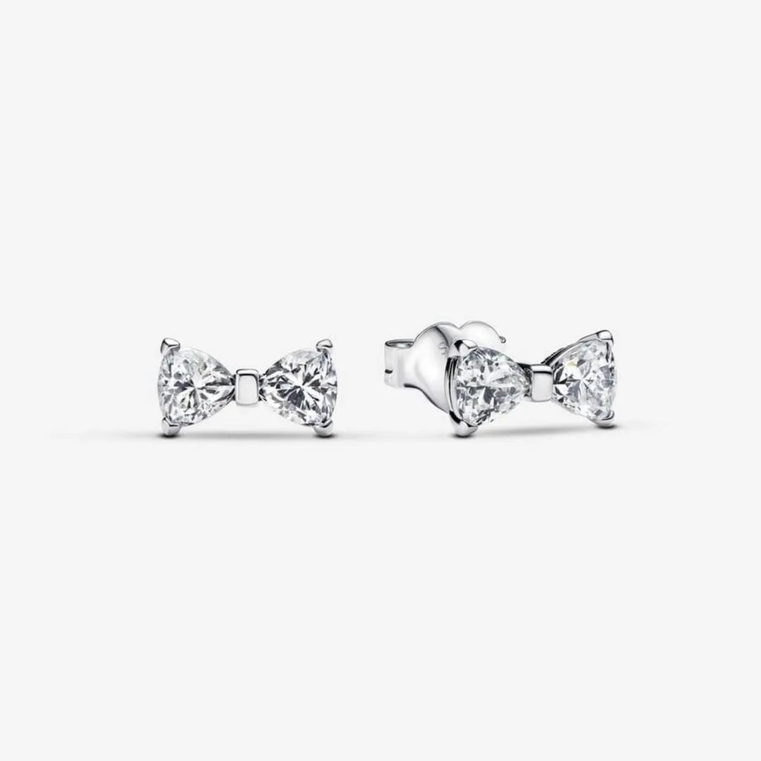 Pandora Clous d’Oreilles Petit Nœud Scintillant | Femme Boucles D'Oreilles