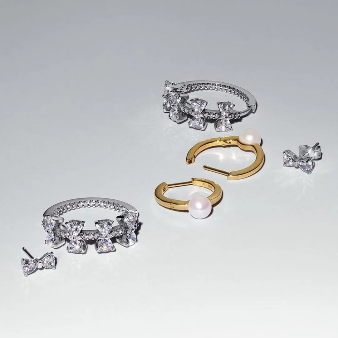 Pandora Clous d’Oreilles Petit Nœud Scintillant | Femme Boucles D'Oreilles