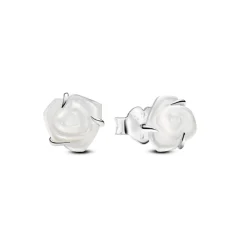 Pandora Clous d’Oreilles Rose Épanouie Blanche | Femme Boucles D'Oreilles