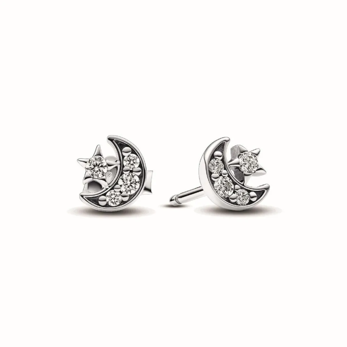 Pandora Clous d’Oreilles Étoile et Lune Scintillantes | Femme Boucles D'Oreilles