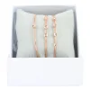 Les Interchangeables Coffret A58669 - 3 Joncs Sertis Fleurs Doré Rose Femme | Femme Bracelet