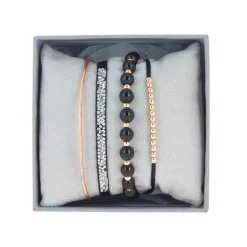 Les Interchangeables Coffret A54373 - Strass Box Jonc Fil Noir Femme | Femme Bracelet