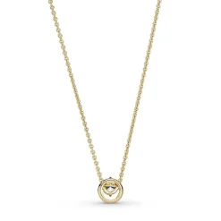 Pandora Collier avec Pendentif Timeless - Halo Rond Scintillant | Femme Collier Et Pendentif