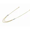 Clyda Bijoux Collier Boheme Acier Doré 3 Chaines 46/48/50 + 3 cm Et Résine | Femme Collier Et Pendentif