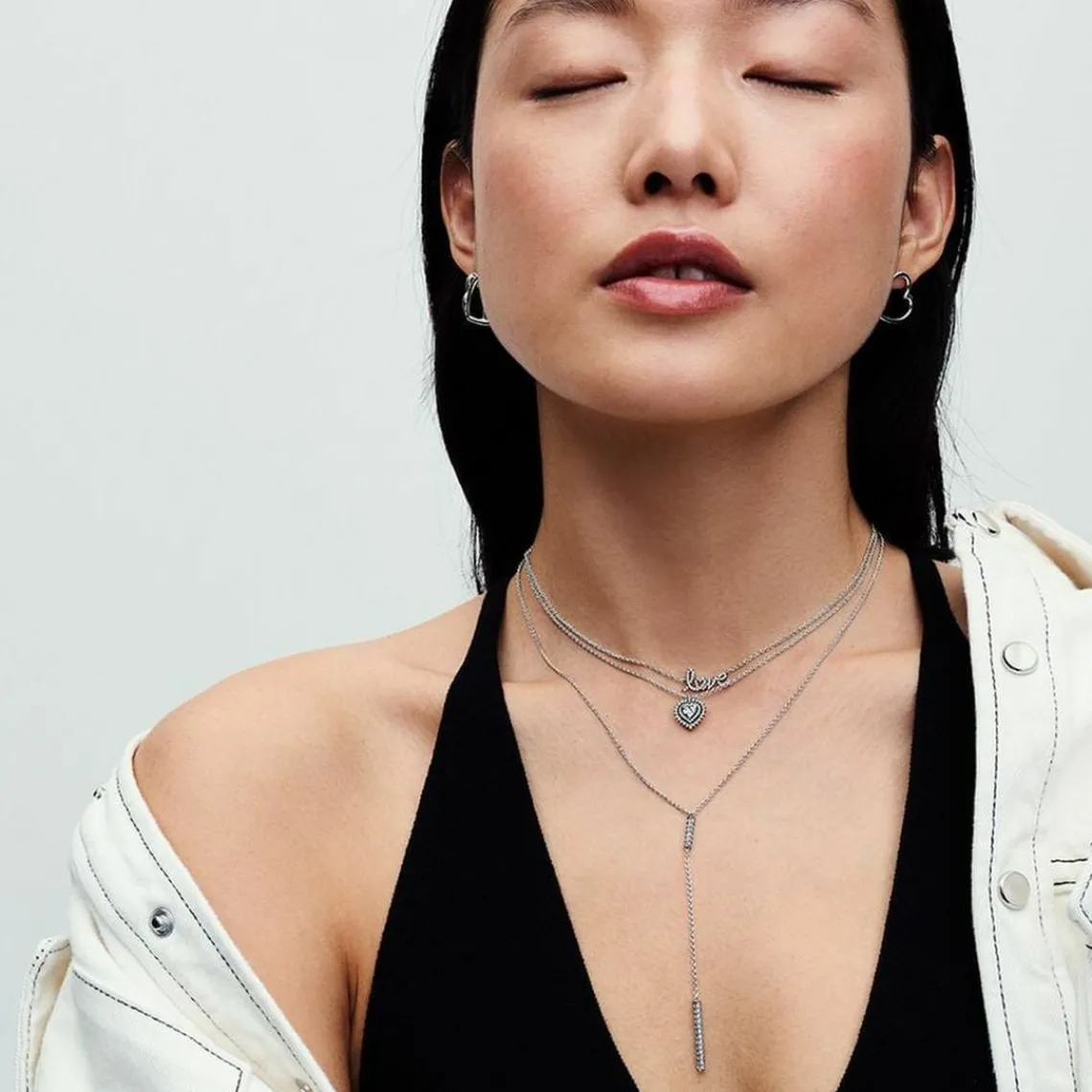 Pandora Collier Chaîne Love en Lettres Cursives Scintillant | Femme Collier Et Pendentif