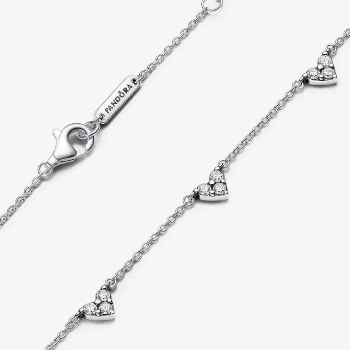 Pandora Collier Cœurs Trios de Pierres | Femme Collier Et Pendentif