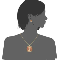Edforce Collier et pendentif Femme 93-0916-S - Acier Doré | Femme Collier Et Pendentif