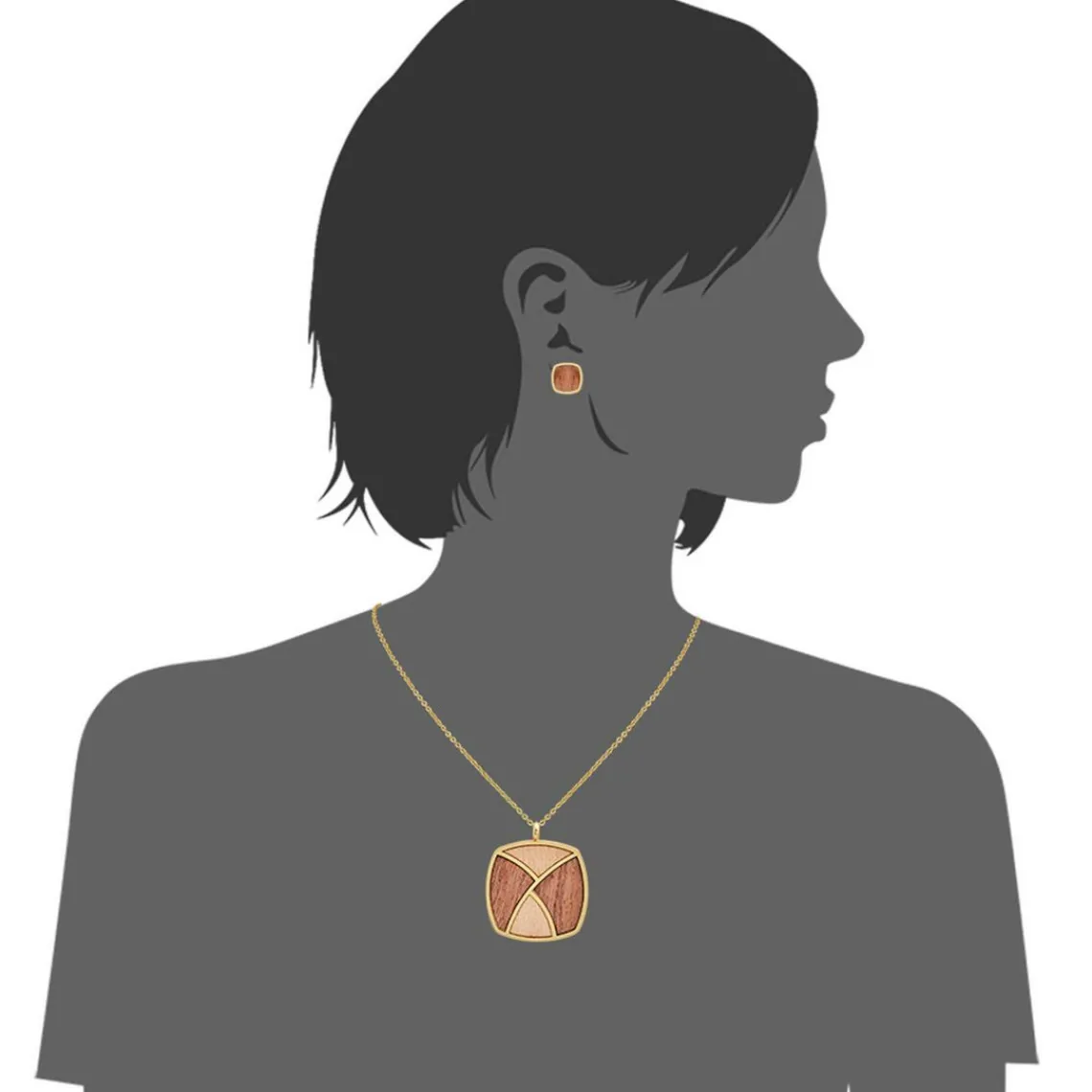 Edforce Collier et pendentif Femme 93-0916-S - Acier Doré | Femme Collier Et Pendentif