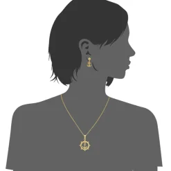 Edforce Collier et pendentif Femme 90-0396-S - Acier Doré | Femme Collier Et Pendentif
