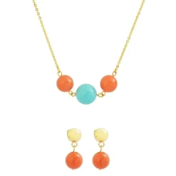 Edforce Collier et pendentif Femme 341-0073-S - Acier Doré | Femme Collier Et Pendentif