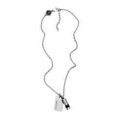 Diesel Bijoux Collier et Pendentif Homme Diesel Brave Armor DX1156040 - Acier Argent | Homme Colliers Et Pendentifs