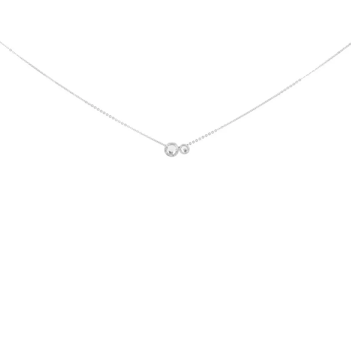 Les Interchangeables Collier et pendentif A54328 - Serti PM-GM Palladium Cristal Femme | Femme Collier Et Pendentif