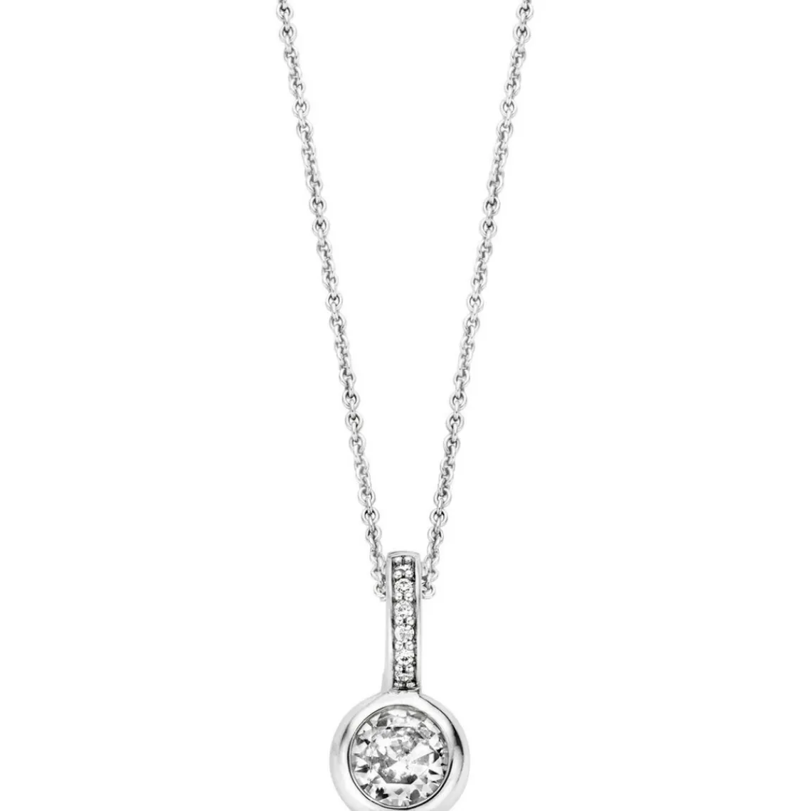 Ti Sento Collier et pendentif 6739ZI - Collier et pendentif Cristaux Blanc Femme | Femme Collier Et Pendentif