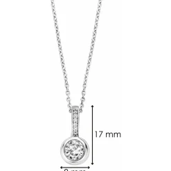 Ti Sento Collier et pendentif 6739ZI - Collier et pendentif Cristaux Blanc Femme | Femme Collier Et Pendentif