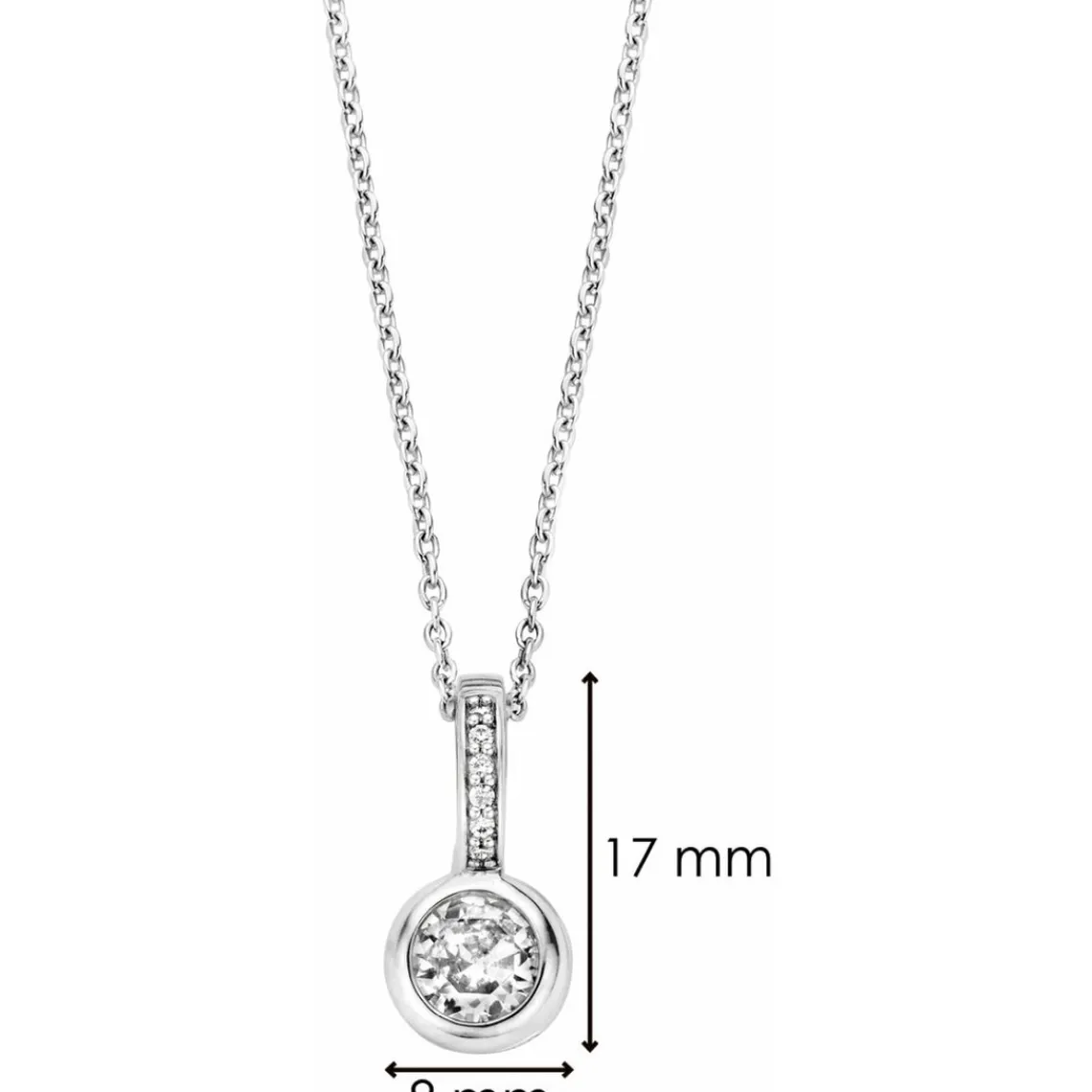 Ti Sento Collier et pendentif 6739ZI - Collier et pendentif Cristaux Blanc Femme | Femme Collier Et Pendentif