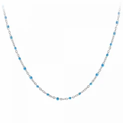 Angèle M Bijoux Collier femme Angèle M - B2380-BLEU Acier Argent | Femme Collier Et Pendentif