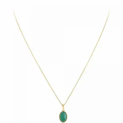 Angèle M Bijoux Collier femme Angèle M - B2458-MALACHITE Métal Doré | Femme Collier Et Pendentif
