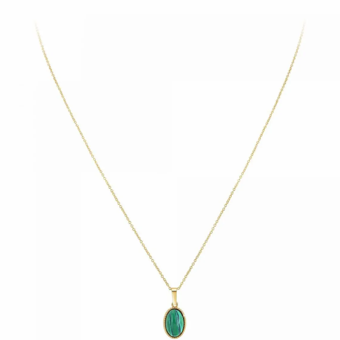 Angèle M Bijoux Collier femme Angèle M - B2458-MALACHITE Métal Doré | Femme Collier Et Pendentif