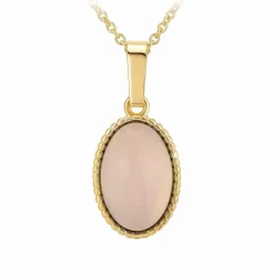 Angèle M Bijoux Collier femme Angèle M B2458-ROSE-QUARTZ - Métal Doré | Femme Collier Et Pendentif