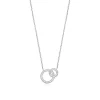 Maison de la Bijouterie Collier femme argent rhodié blanc serti griffe double cercle - VWZ5ZY45 | Femme Collier Et Pendentif