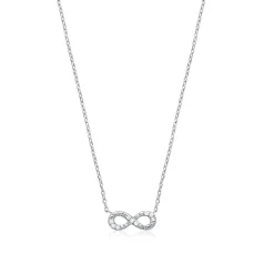 Maison de la Bijouterie Collier femme argent rhodié blanc serti infini griffe - VWZ4WV45 | Femme Collier Et Pendentif