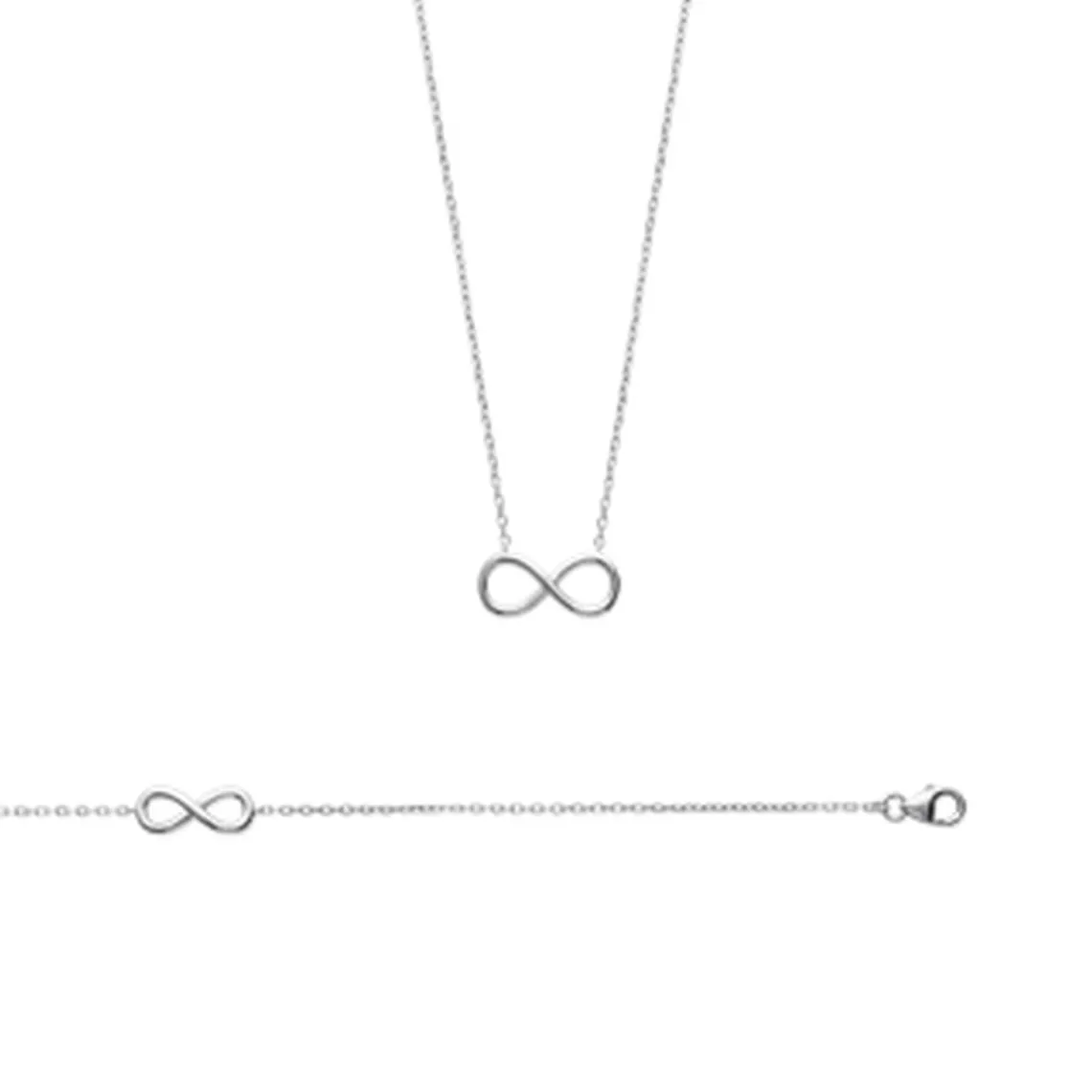 Maison de la Bijouterie Collier femme argent rhodié blanc serti infini griffe - VWZ4WV45 | Femme Collier Et Pendentif