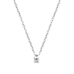 Maison de la Bijouterie Collier femme argent rhodié blanc serti griffe - VW30W345 | Femme Collier Et Pendentif