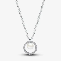 Pandora Collier femme argent sterling avec perle blanche et zircone Timeless | Femme Collier Et Pendentif