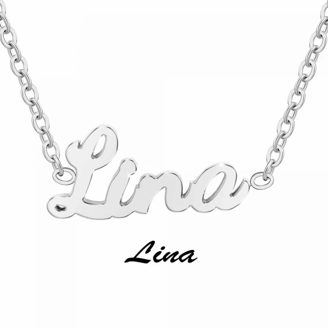 Athème Collier Femme - B2689-ARGENT-LINA Acier Argent | Femme Collier Et Pendentif