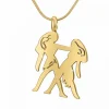 Athème Collier Femme - B2427-GEMEAUX Acier Doré | Femme Collier Et Pendentif