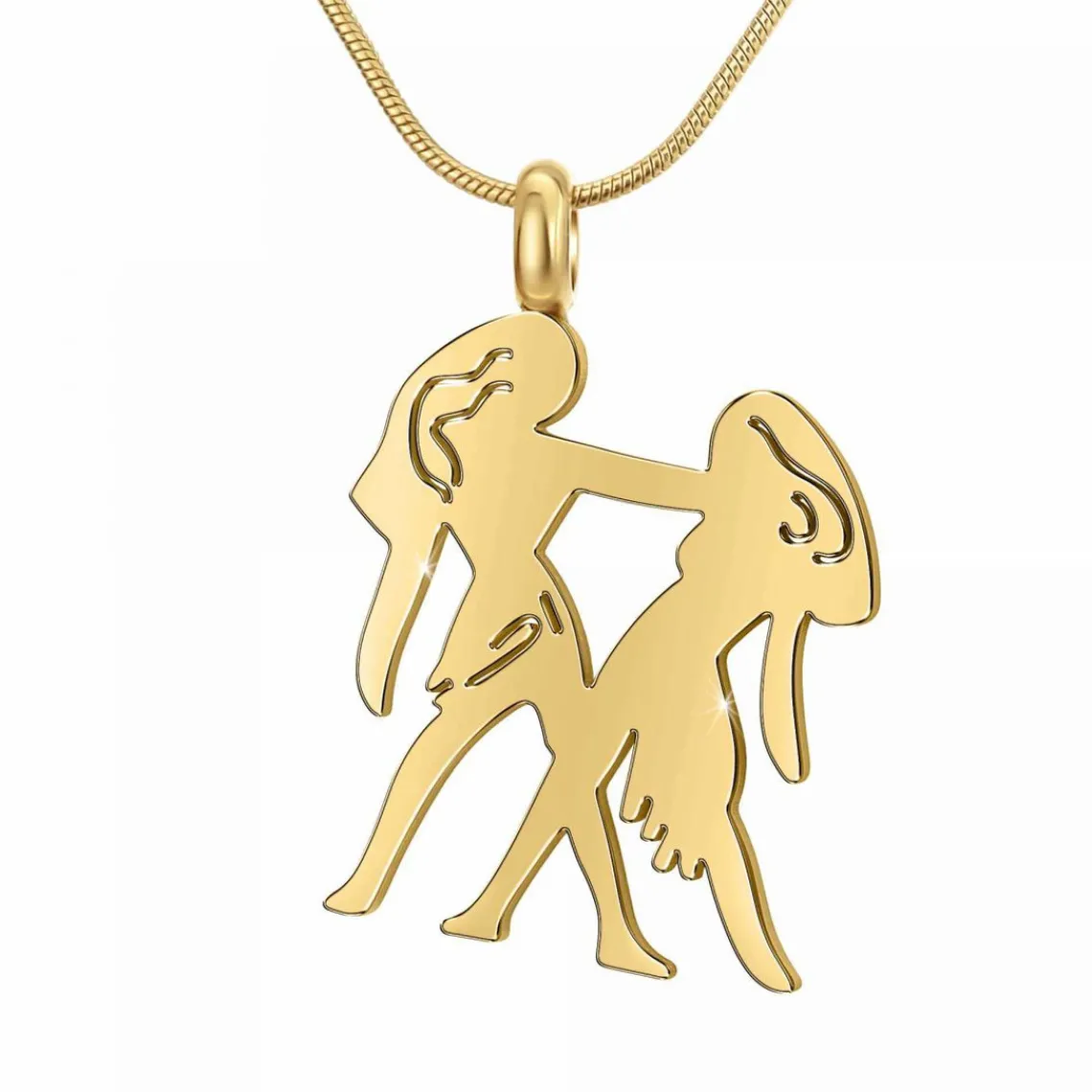 Athème Collier Femme - B2427-GEMEAUX Acier Doré | Femme Collier Et Pendentif
