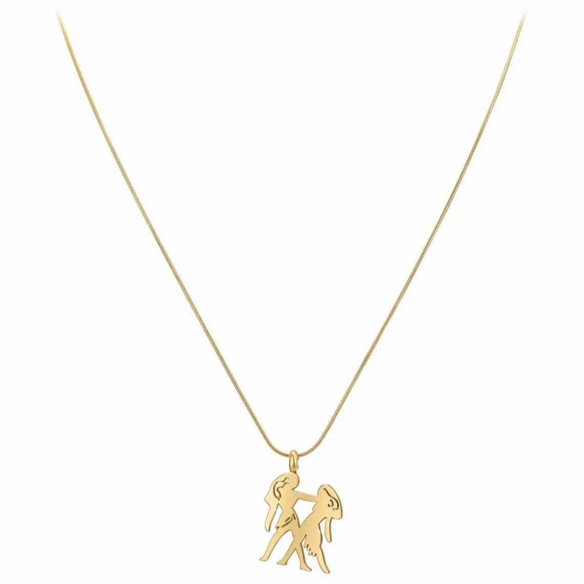 Athème Collier Femme - B2427-GEMEAUX Acier Doré | Femme Collier Et Pendentif