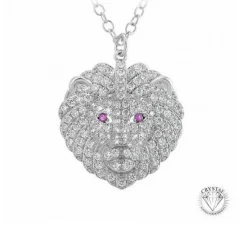 Athème Collier Femme - B2425-LION Métal Argent | Femme Collier Et Pendentif