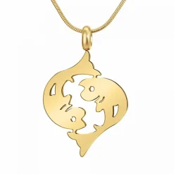 Athème Collier Femme - B2427-POISSON Acier Doré | Femme Collier Et Pendentif