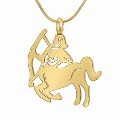 Athème Collier Femme - B2427-SAGITTAIRE Acier Doré | Femme Collier Et Pendentif