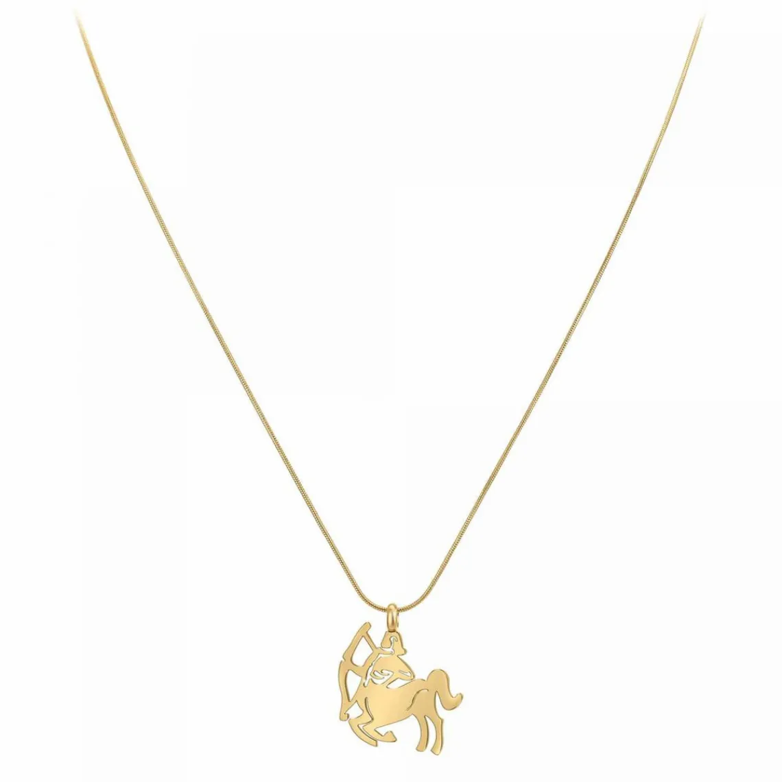 Athème Collier Femme - B2427-SAGITTAIRE Acier Doré | Femme Collier Et Pendentif