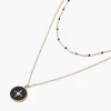 Balaboosté Collier Femme Acier 2 Rangs Medaille Epoxy Et Chaine Emaillée - 3502456424128 Métal Noir | Femme Collier Et Pendentif