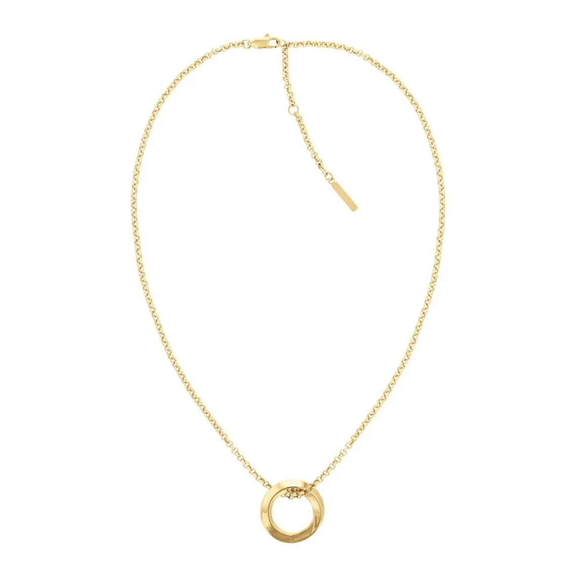 Calvin Klein Bijoux Collier Femme Calvin Klein Twisted Ring - 35000307 Acier Doré | Femme Collier Et Pendentif