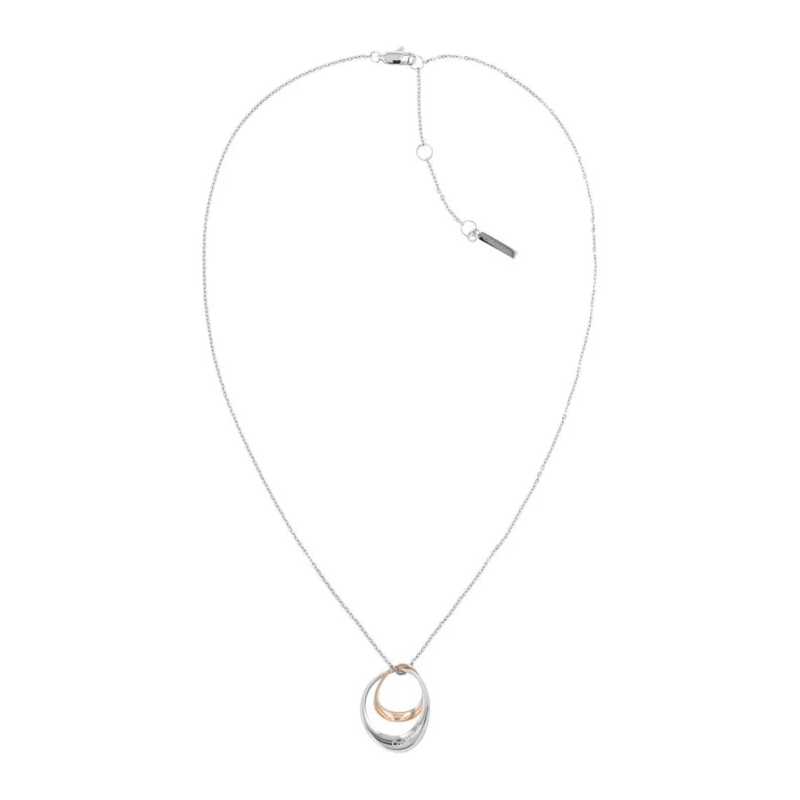 Calvin Klein Bijoux Collier Femme Calvin Klein Warped Rings - 35000008 Acier Argent, Doré rose | Femme Collier Et Pendentif