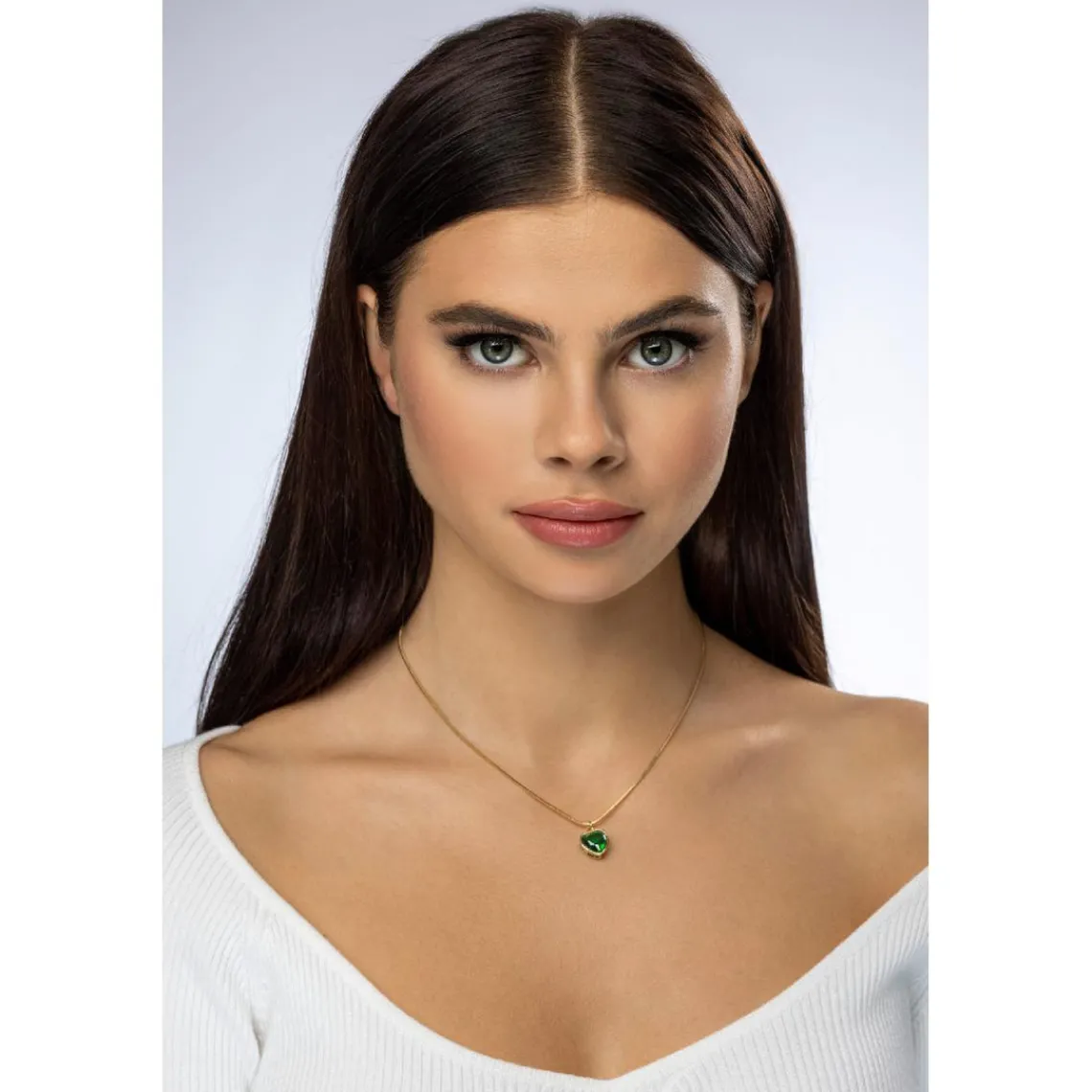 Emily Westwood Bijoux Collier femme Emily Westwood EWN23072G - Acier Doré et Vert | Femme Collier Et Pendentif