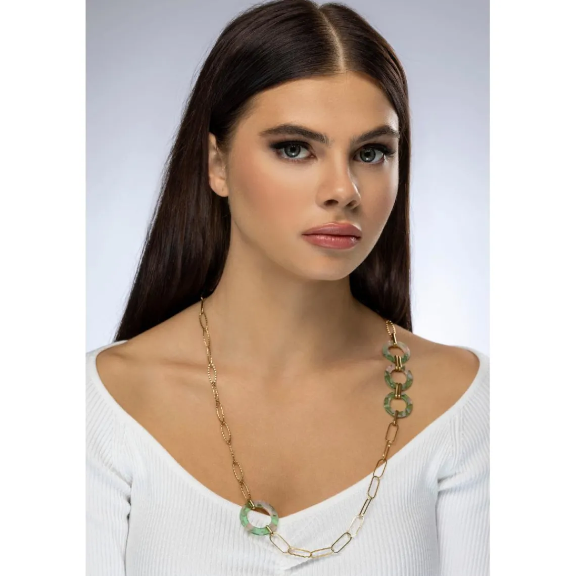 Emily Westwood Bijoux Collier femme Emily Westwood EWN23067G - Acier et acrylique Doré | Femme Collier Et Pendentif