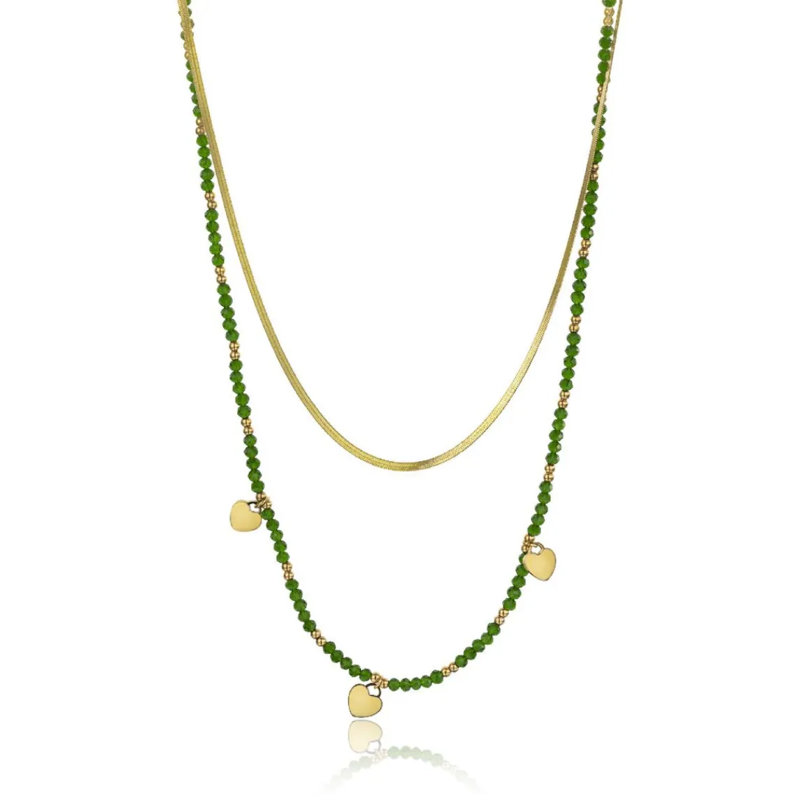Emily Westwood Bijoux Collier femme Emily Westwood EWN23071G - Acier Doré et Vert | Femme Collier Et Pendentif