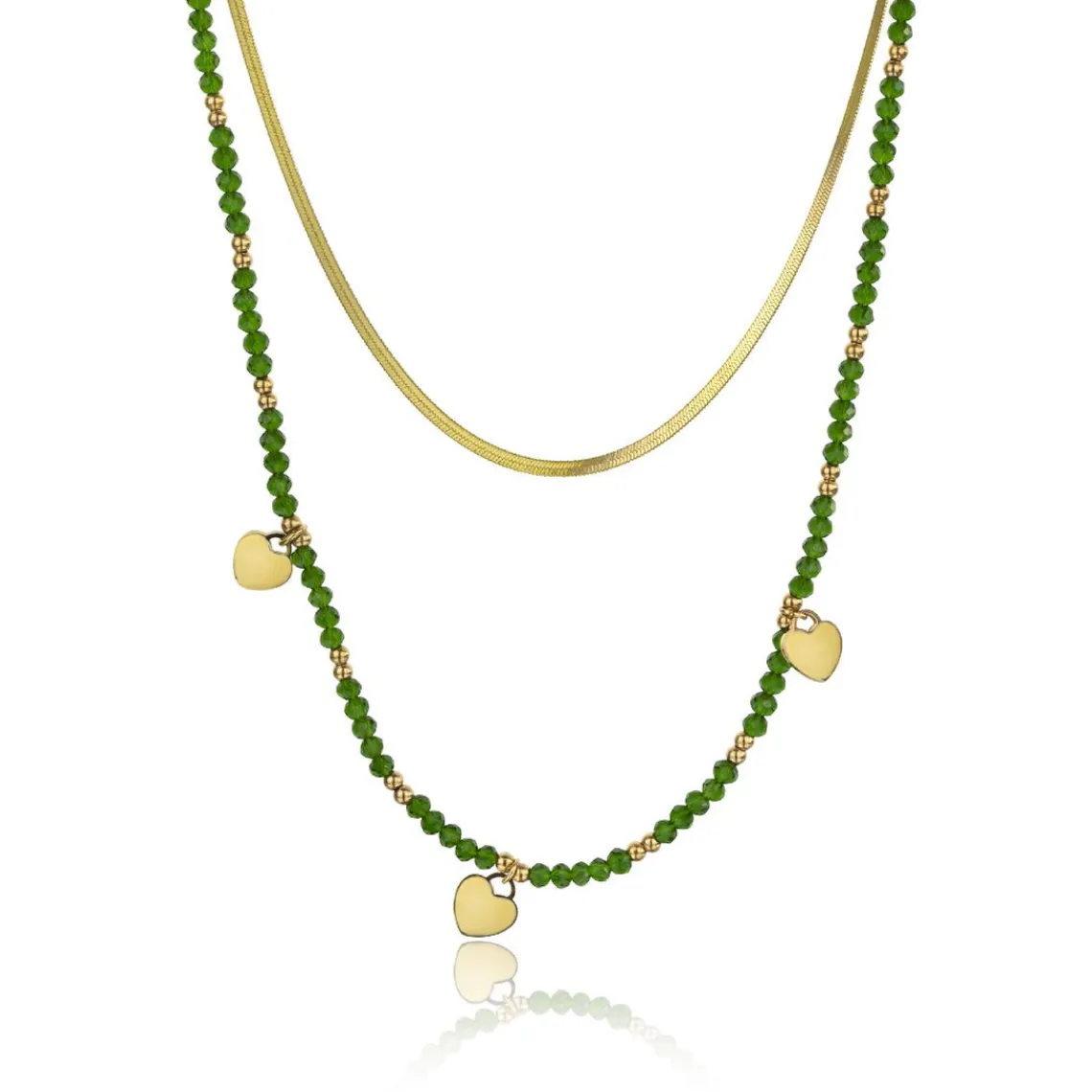 Emily Westwood Bijoux Collier femme Emily Westwood EWN23071G - Acier Doré et Vert | Femme Collier Et Pendentif