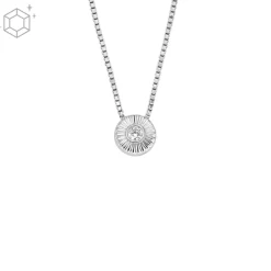 Fossil Bijoux Collier Femme Texture Circle - JFS00618040 Acier Argent | Femme Collier Et Pendentif