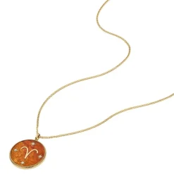 Fossil Bijoux Collier Femme Signes du Zodiaque Bélier - JF04838710 Acier inoxydable | Femme Collier Et Pendentif