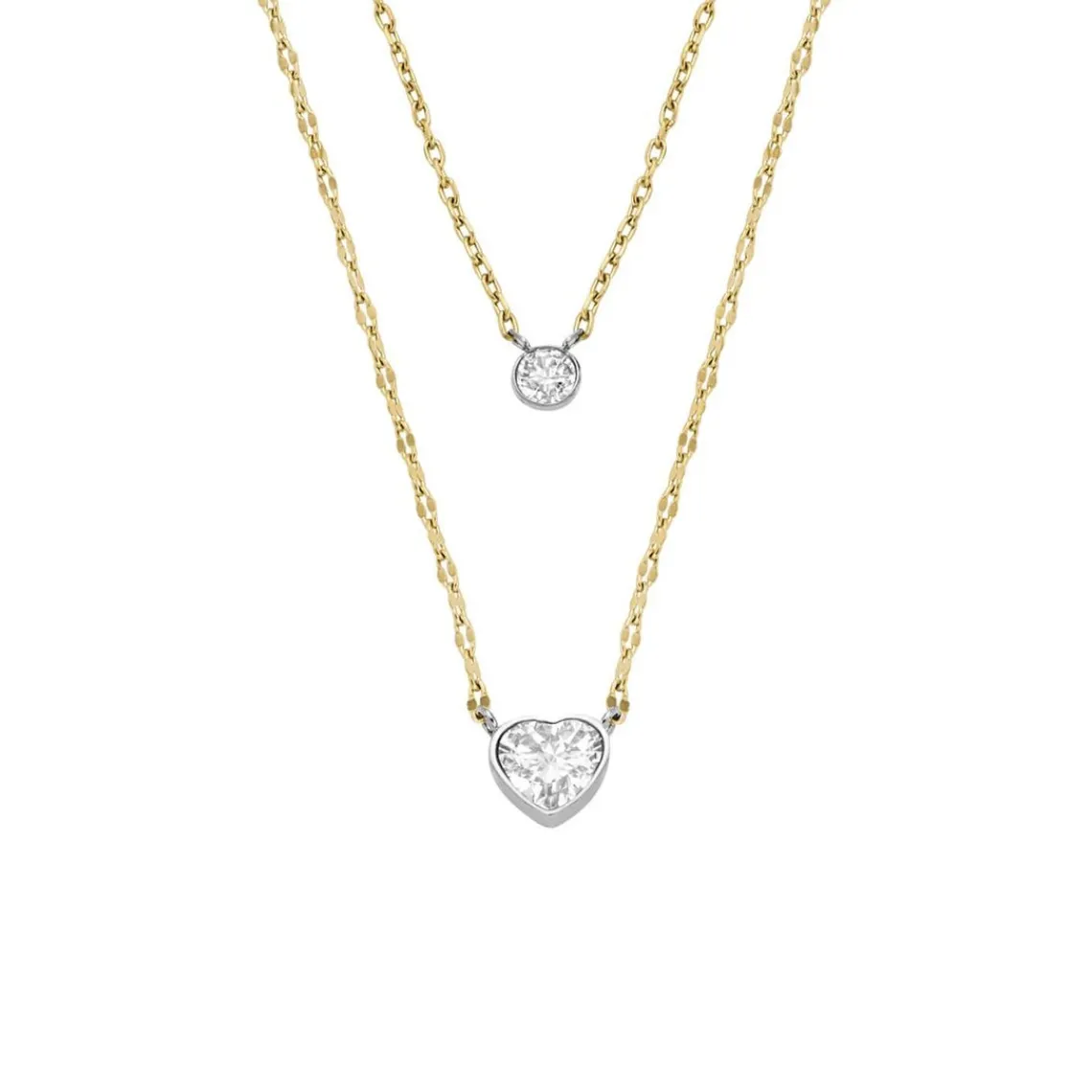 Fossil Bijoux Collier Femme Tokens Of Affection - JF04357998 Acier Bicolore | Femme Collier Et Pendentif