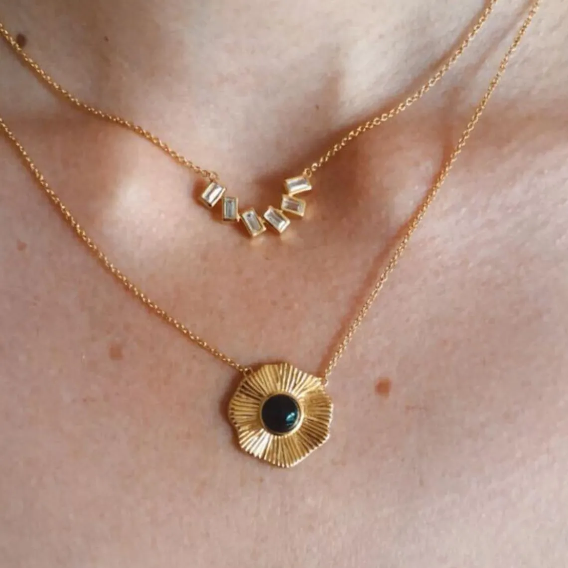 Kosma Paris Collier Femme Flora - Doré noir | Femme Collier Et Pendentif