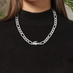 Lacoste Collier Femme Crocodile - 2040371 Acier Argent | Femme Collier Et Pendentif